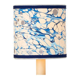 Marble Blue Lace Paper Drum Chandelier Shade - LOOMLAN - Currey & Co - Chandeliers