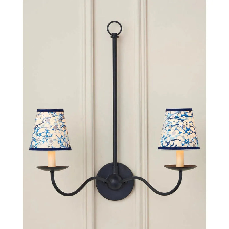 Marble Blue Lace Paper Tapered Chandelier Shade - LOOMLAN - Currey & Co - Chandeliers