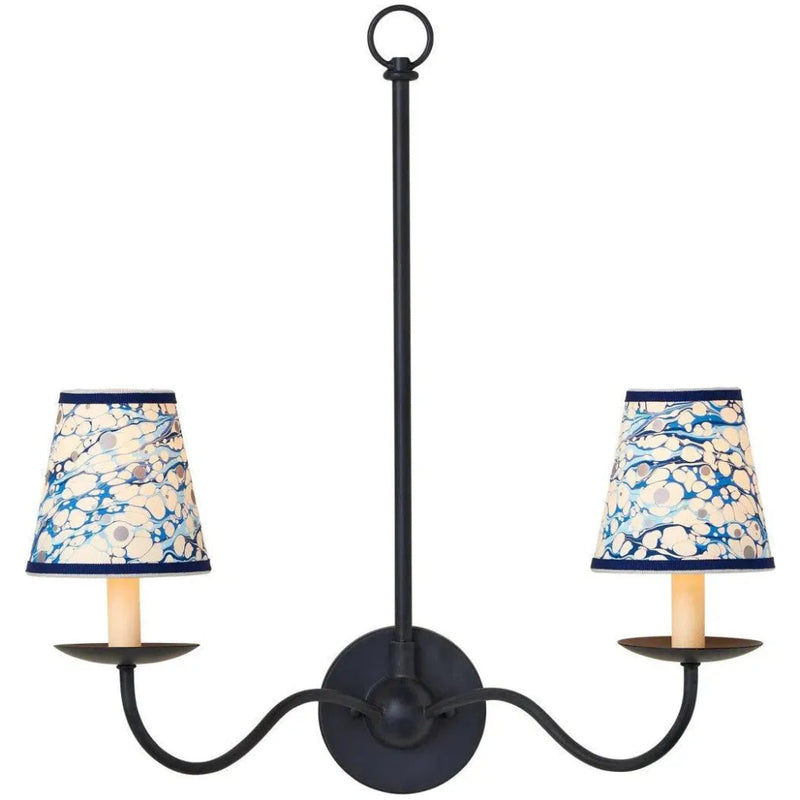 Marble Blue Lace Paper Tapered Chandelier Shade - LOOMLAN - Currey & Co - Chandeliers
