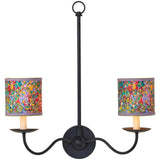 Marble Multi - Color Paper Drum Chandelier Shade - LOOMLAN - Currey & Co - Chandeliers