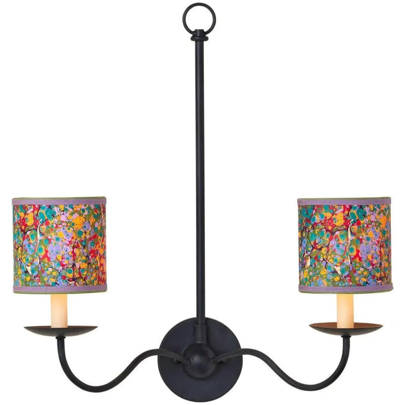 Marble Multi - Color Paper Drum Chandelier Shade - LOOMLAN - Currey & Co - Chandeliers