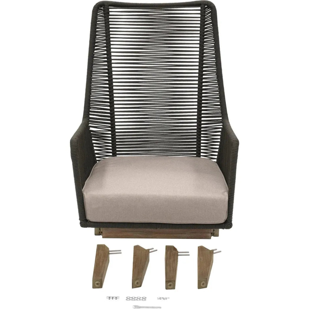 Marco Polo Lounge Chair - Grey Outdoor Lounge Chair - LOOMLAN - Seasonal Living - Outdoor Lounge Chairs