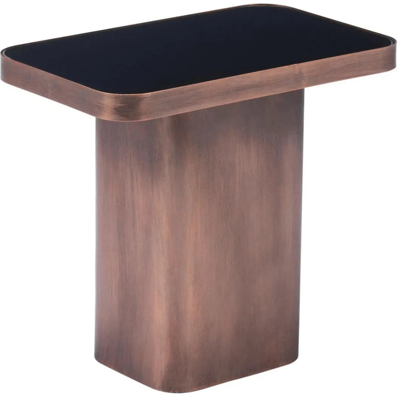 Marcos Side Table Black & Antique Bronze - LOOMLAN - Zuo Modern - Side Tables