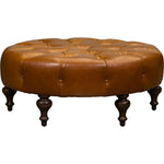 Marcoux Leather In Pippa Camel Ottoman - LOOMLAN - Olivia + Quinn - Ottomans