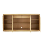 Margot Oak Velvet - Lined Drawers Credenza - LOOMLAN - Currey & Co - Sideboards