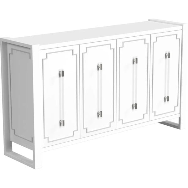 Mariah MDF and Acrylic White Server - LOOMLAN - Bassett Mirror - Sideboards