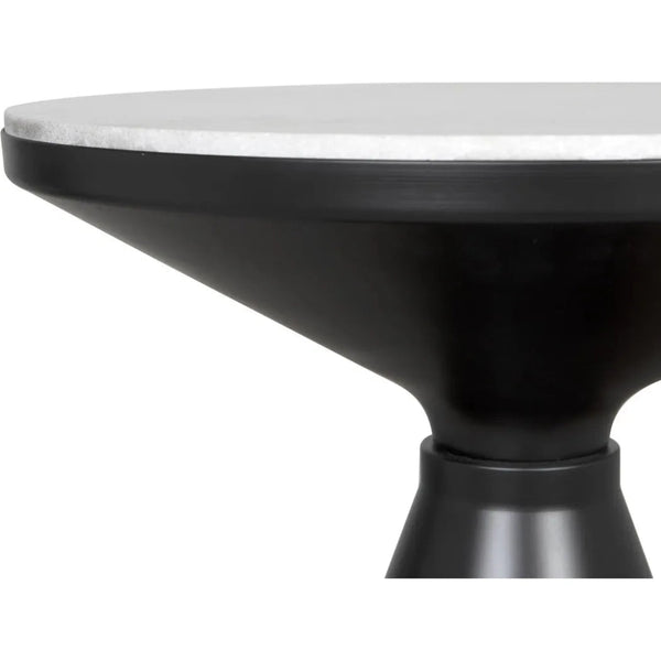 Marley Steel and Marble Round Side Table - LOOMLAN - Noir - Side Tables