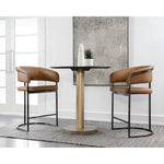 Marris Leather or Velvet Counter Stool - LOOMLAN - Counter Stools