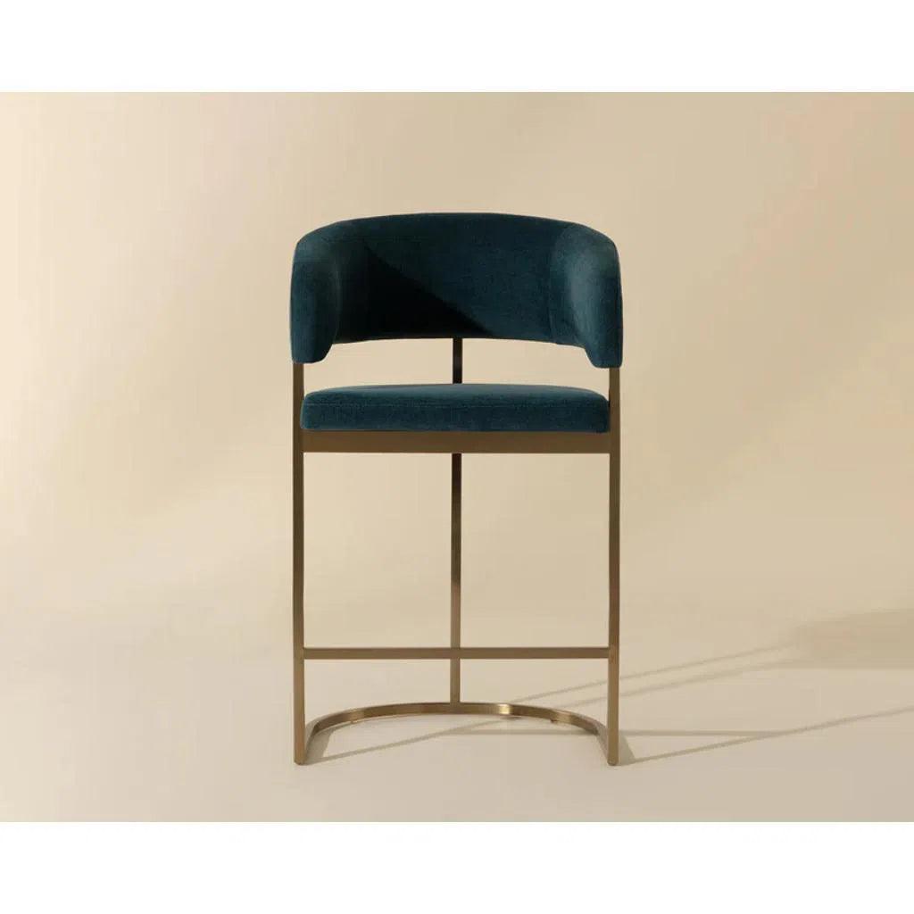 Marris Leather or Velvet Counter Stool - LOOMLAN - Counter Stools