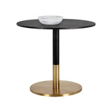Massie Black Marble Top Round Bistro Table - LOOMLAN - SUNPAN - Dining Tables