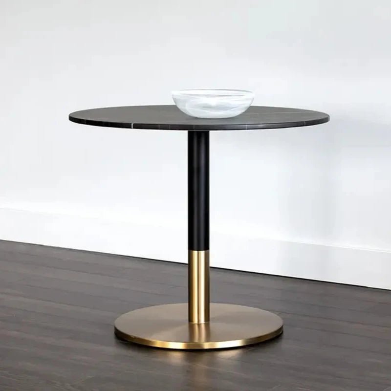 Massie Black Marble Top Round Bistro Table - LOOMLAN - SUNPAN - Dining Tables