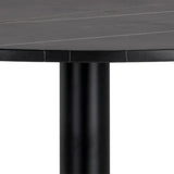 Massie Black Marble Top Round Bistro Table - LOOMLAN - SUNPAN - Dining Tables