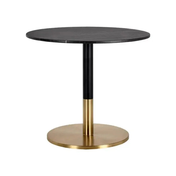 Massie Black Marble Top Round Bistro Table - LOOMLAN - SUNPAN - Dining Tables