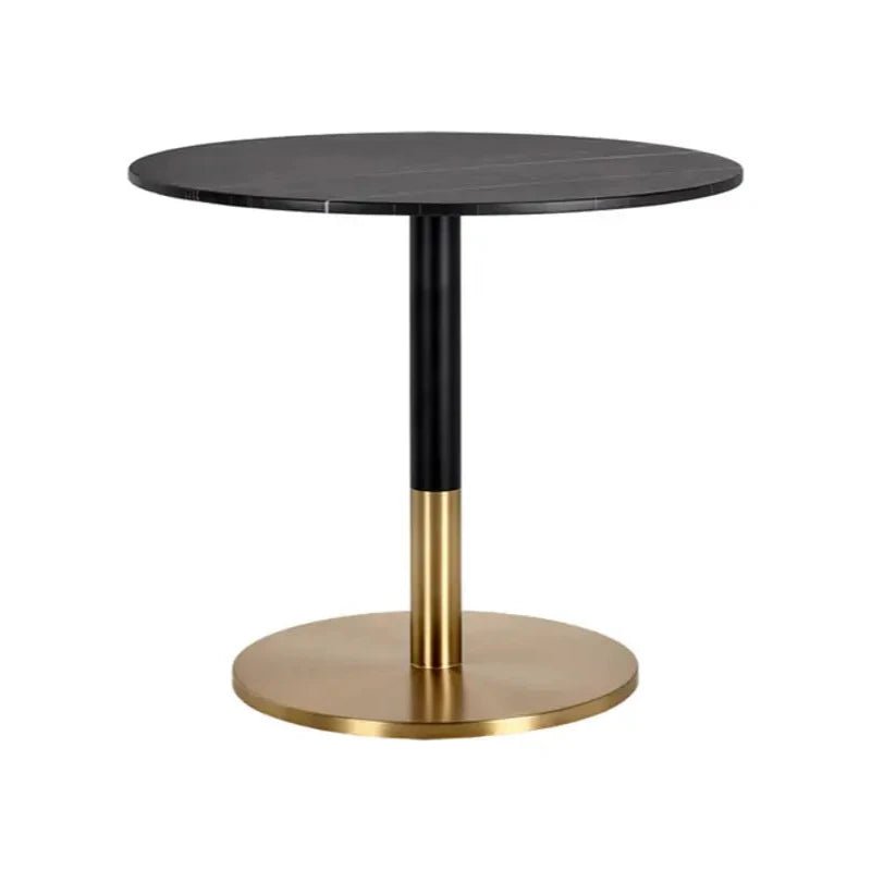 Massie Black Marble Top Round Bistro Table - LOOMLAN - SUNPAN - Dining Tables