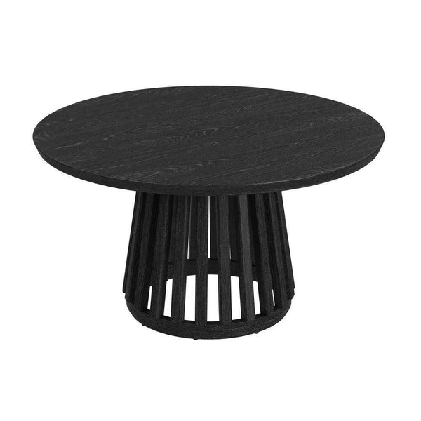 Mateo Wood Black Round Dining Table - LOOMLAN - Bassett Mirror - Dining Tables