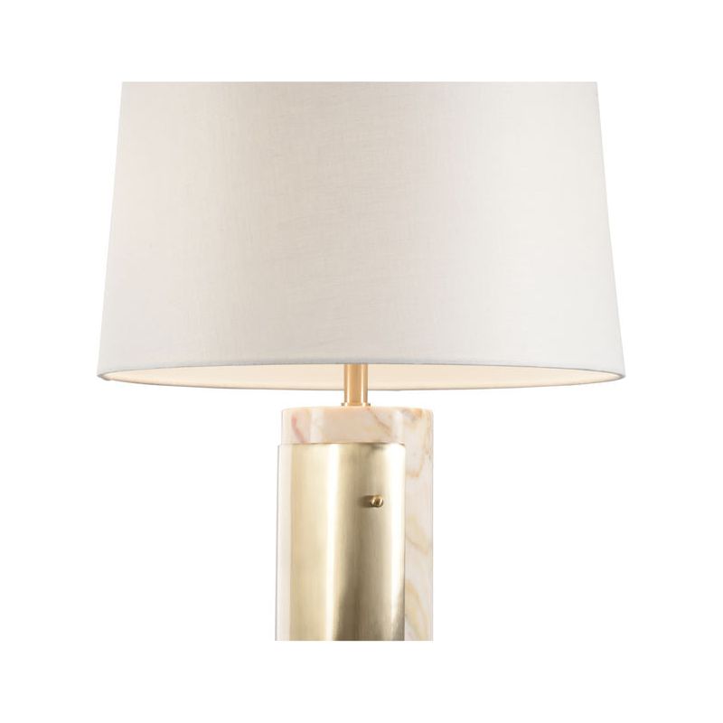 Matera Marble Accent Linen Shade Table Lamp - LOOMLAN - Wildwood - Table Lamps