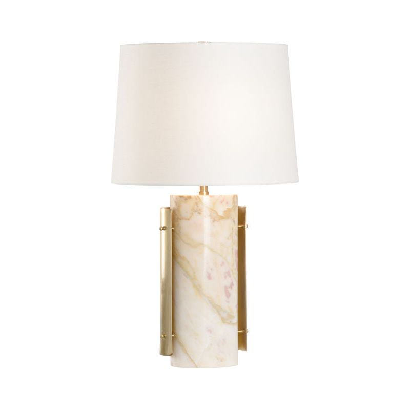 Matera Marble Accent Linen Shade Table Lamp - LOOMLAN - Wildwood - Table Lamps