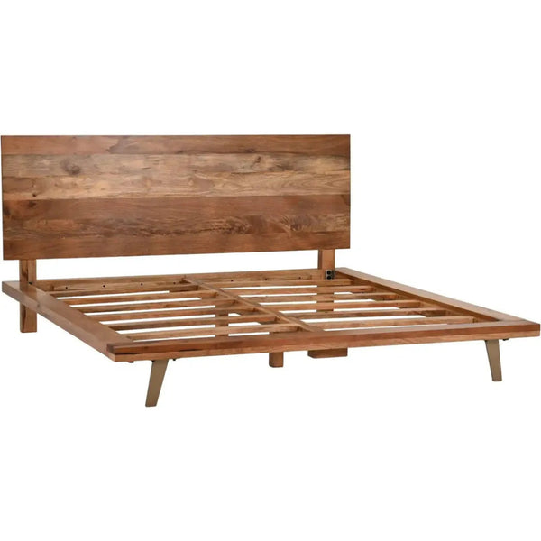 Matney Stylish Designed Natural Wooden Bed - LOOMLAN - LOOMLAN - Beds