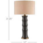 Matte Black Antique Brass Roark Table Lamp - LOOMLAN - Currey & Co - Table Lamps