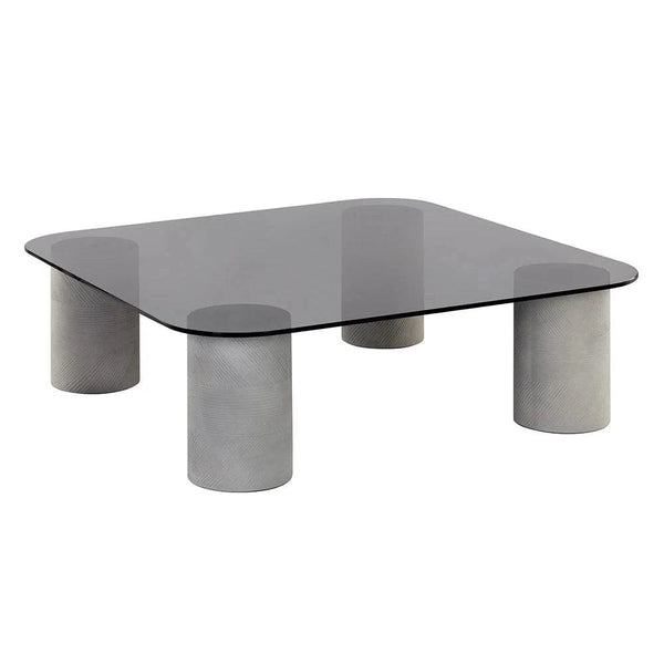 Maude Coffee Table Sleek d Glass & Concrete - LOOMLAN - SUNPAN - Outdoor Coffee Tables