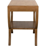 Maude Wood Saddle Brown Rectangle Side Table - LOOMLAN - Noir - Side Tables