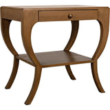 Maude Wood Saddle Brown Rectangle Side Table - LOOMLAN - Noir - Side Tables