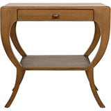 Maude Wood Saddle Brown Rectangle Side Table - LOOMLAN - Noir - Side Tables