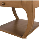 Maude Wood Saddle Brown Rectangle Side Table - LOOMLAN - Noir - Side Tables
