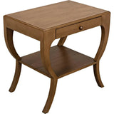Maude Wood Saddle Brown Rectangle Side Table - LOOMLAN - Noir - Side Tables