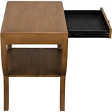 Maude Wood Saddle Brown Rectangle Side Table - LOOMLAN - Noir - Side Tables
