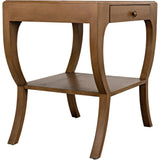 Maude Wood Saddle Brown Rectangle Side Table - LOOMLAN - Noir - Side Tables