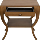 Maude Wood Saddle Brown Rectangle Side Table - LOOMLAN - Noir - Side Tables