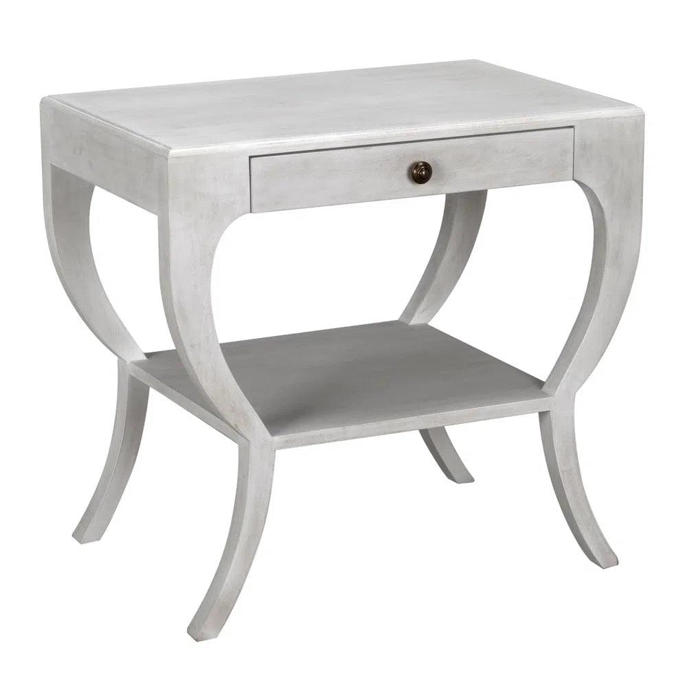 Maude Wooden White Rectangular Side Table - LOOMLAN - Noir - Side Tables