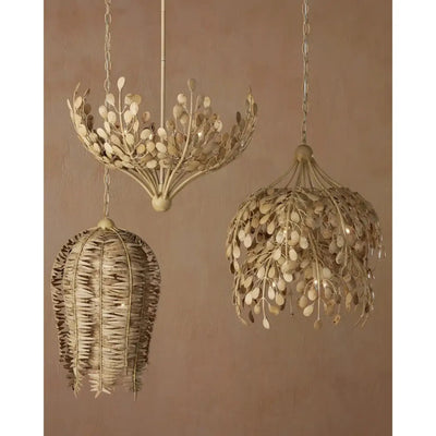 Maypan 6 - Light Coco Shell Pendant - LOOMLAN - Currey & Co - Pendants