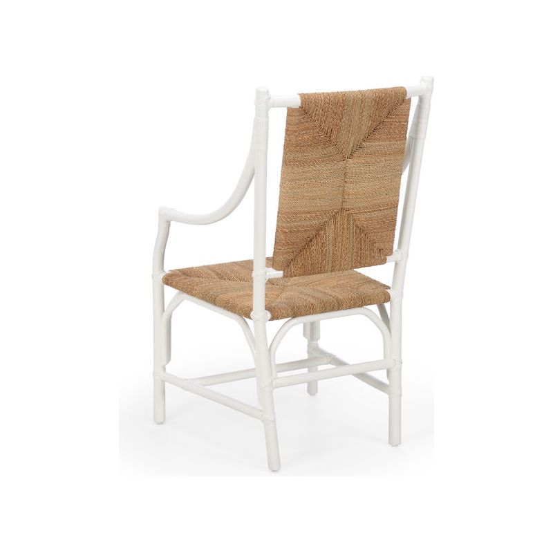 Mecklenburg White Rattan Frame Armless Chair - LOOMLAN - Chelsea House - Dining Chairs