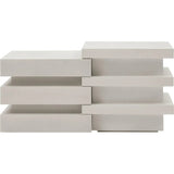 Meditation Block Short - White Outdoor End Table - LOOMLAN - Seasonal Living - Outdoor Side Tables