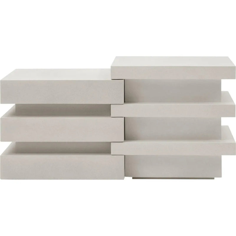 Meditation Block Short - White Outdoor End Table - LOOMLAN - Seasonal Living - Outdoor Side Tables