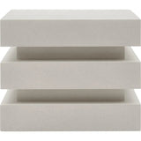 Meditation Block Short - White Outdoor End Table - LOOMLAN - Seasonal Living - Outdoor Side Tables