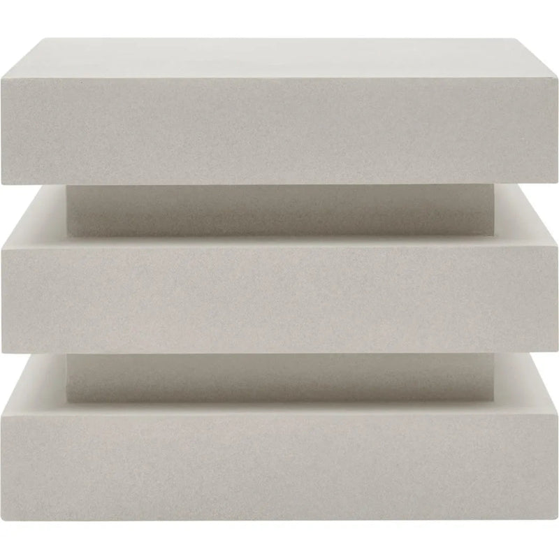 Meditation Block Short - White Outdoor End Table - LOOMLAN - Seasonal Living - Outdoor Side Tables
