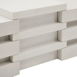 Meditation Block Short - White Outdoor End Table - LOOMLAN - Seasonal Living - Outdoor Side Tables