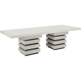 Meditation Rectangle White Outdoor Dining Table - LOOMLAN - Seasonal Living - Outdoor Dining Tables