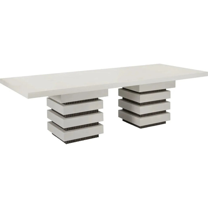 Meditation Rectangle White Outdoor Dining Table - LOOMLAN - Seasonal Living - Outdoor Dining Tables