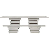 Meditation Rectangle White Outdoor Dining Table - LOOMLAN - Seasonal Living - Outdoor Dining Tables