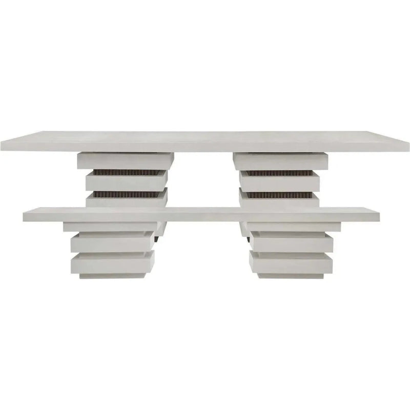 Meditation Rectangle White Outdoor Dining Table - LOOMLAN - Seasonal Living - Outdoor Dining Tables