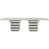 Meditation Rectangle White Outdoor Dining Table - LOOMLAN - Seasonal Living - Outdoor Dining Tables