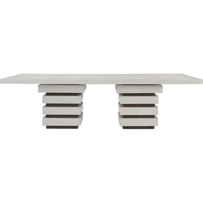 Meditation Rectangle White Outdoor Dining Table - LOOMLAN - Seasonal Living - Outdoor Dining Tables