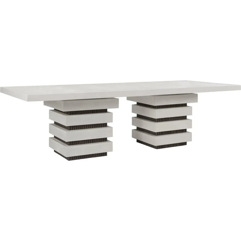 Meditation Rectangle White Outdoor Dining Table - LOOMLAN - Seasonal Living - Outdoor Dining Tables