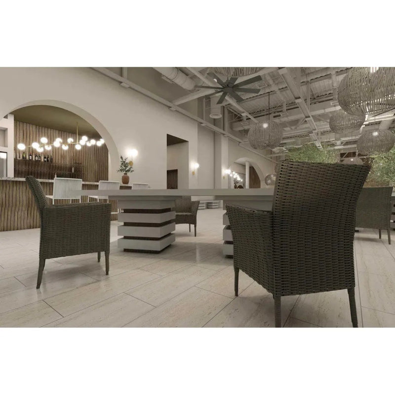 Meditation Rectangle White Outdoor Dining Table - LOOMLAN - Seasonal Living - Outdoor Dining Tables