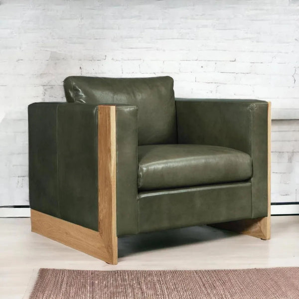 Mendenhall Premium Leather Club Chair - LOOMLAN - One For Victory - Club Chairs