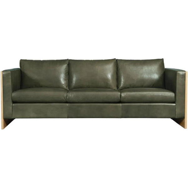 Mendenhall Premium Leather Sofa with Wood - LOOMLAN - One For Victory - Sofas & Loveseats